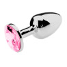 Generique Plug Bijou Strass Rose - LARGE 8 x 4cm